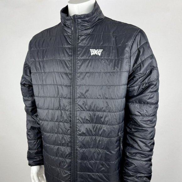 Independent Trading Company Puffer Jacket Mens XL EUC Lightweight Full Zip Black - Picture 2 of 16